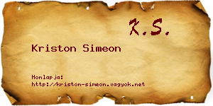 Kriston Simeon névjegykártya